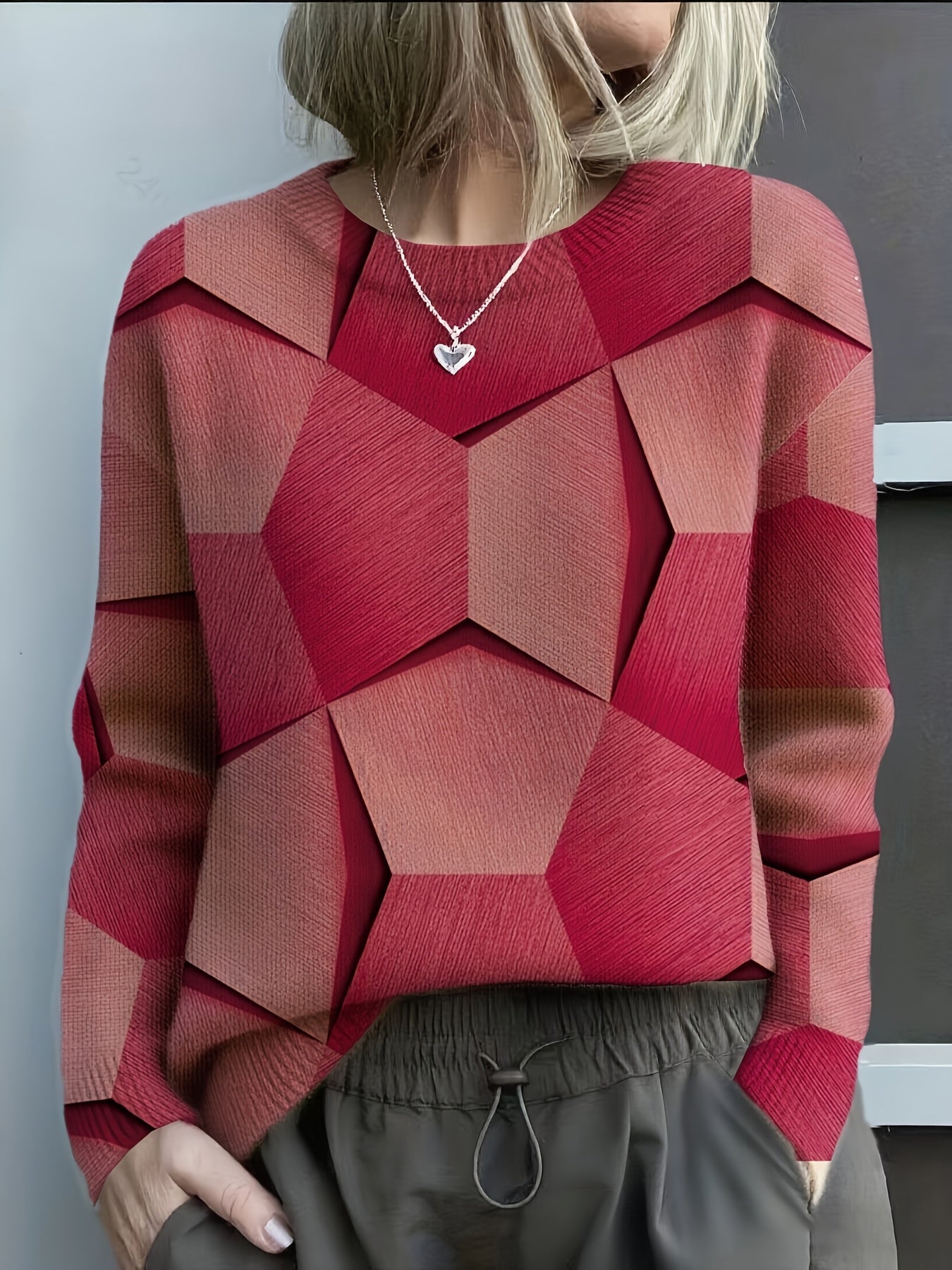 Norielle Essentiel pulovr zelený M geometrický