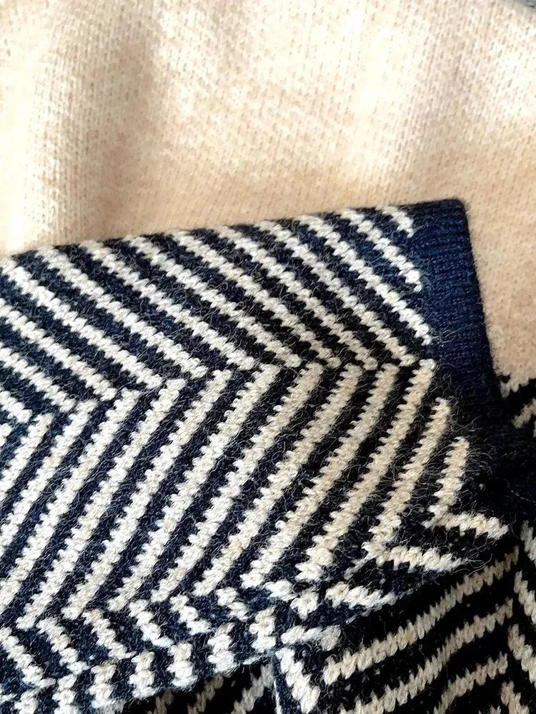 Norielle pletený rolák chevron khaki