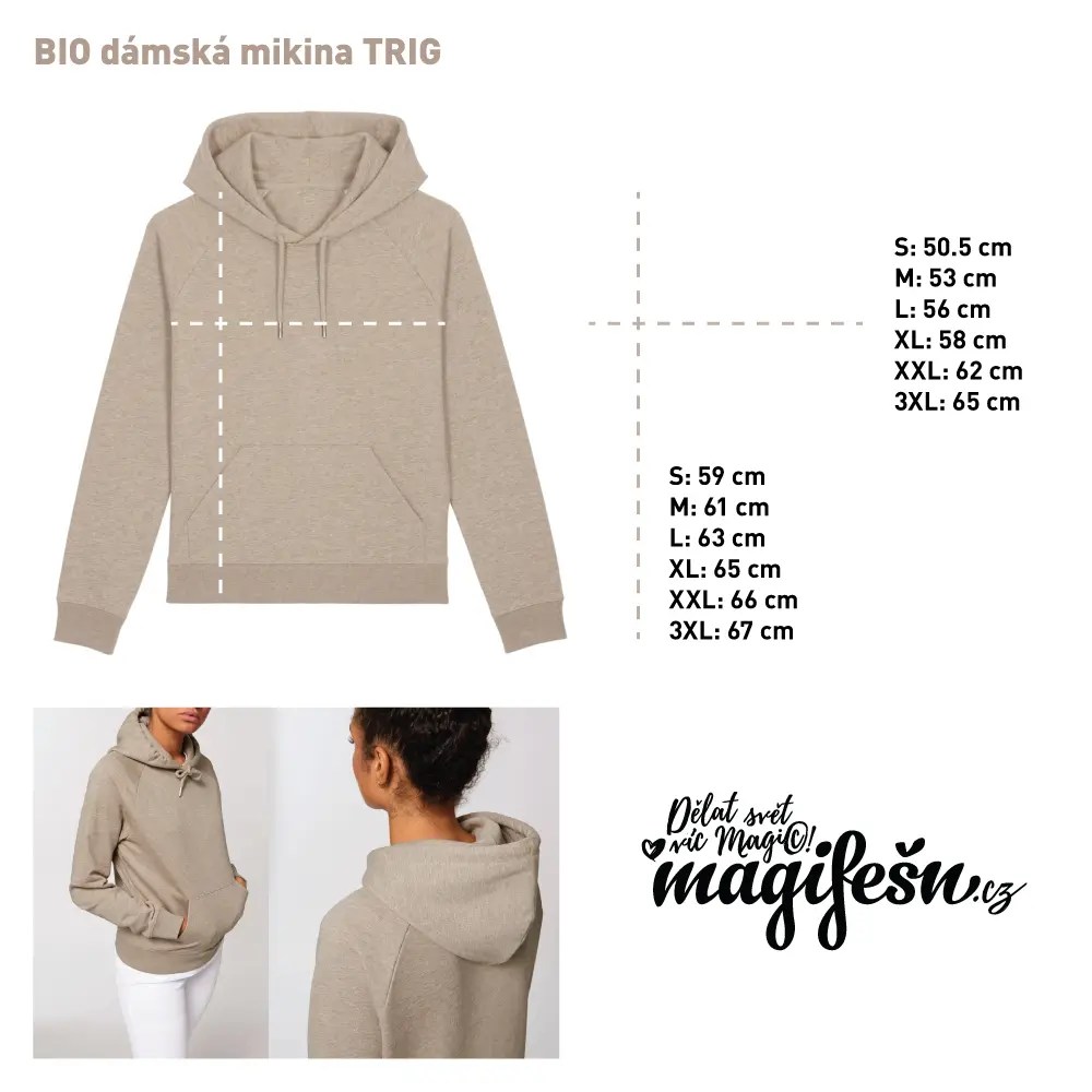 Magifešn TRIG Dnes vymleto dámská mikina biobavlna s kapucí