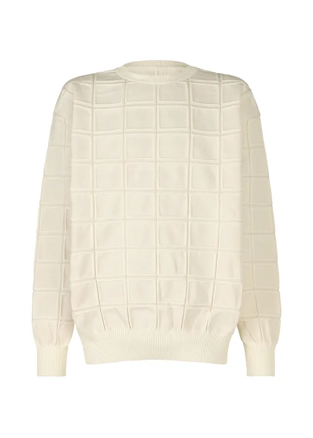 Issey Miyake Type-K 006 pletený top ivory strečový