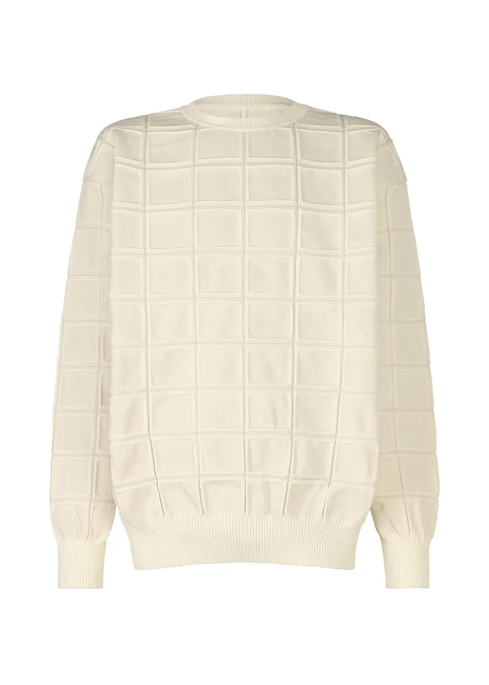 Issey Miyake Type-K 006 pletený top ivory strečový