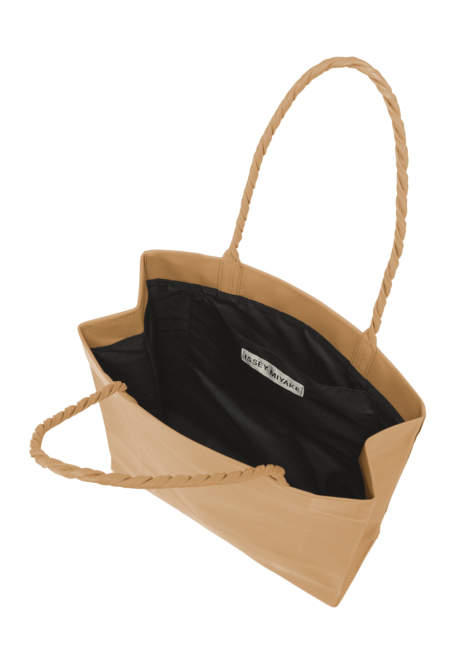 Issey Miyake Paper Bag tote černá kožená