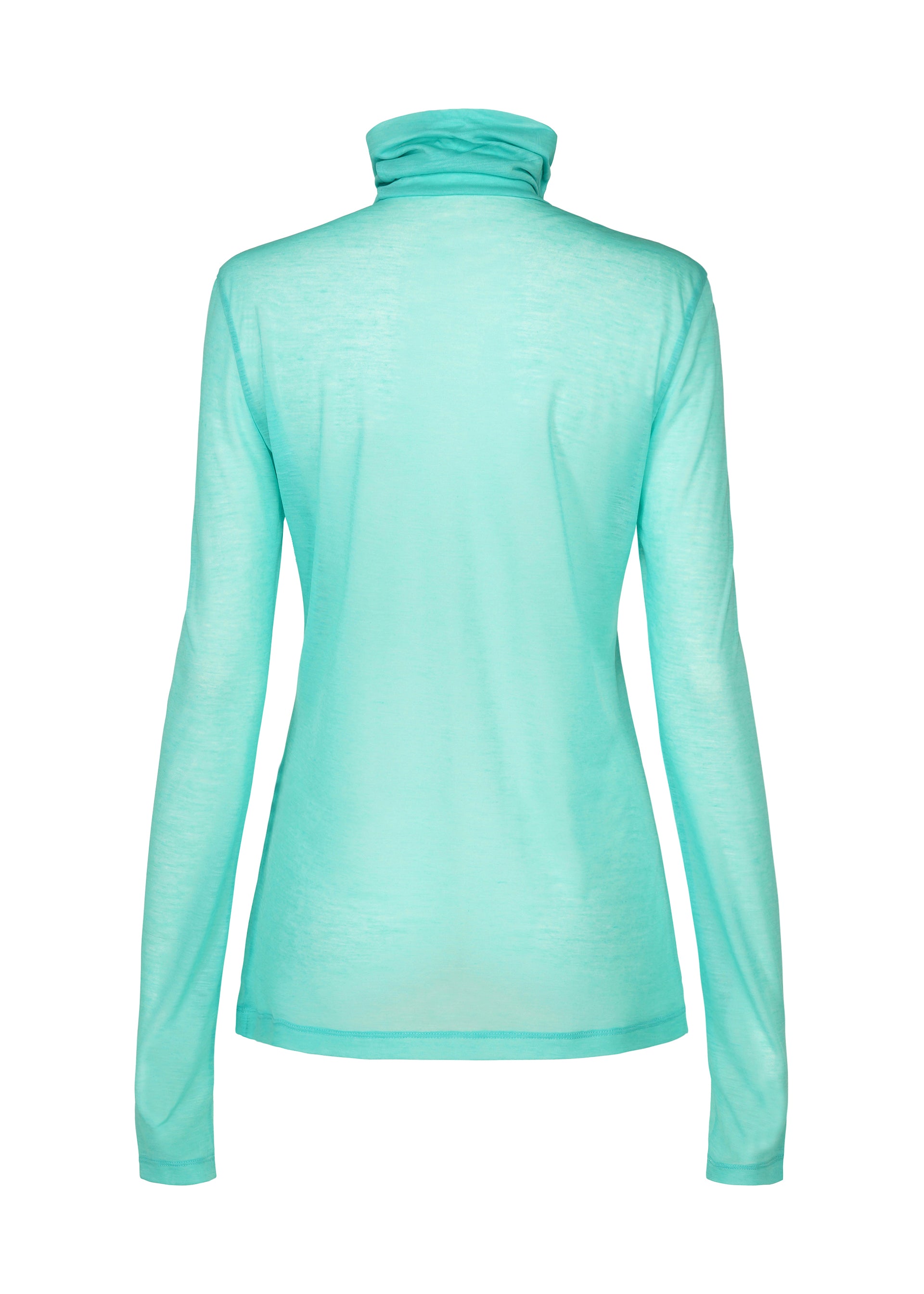Issey Miyake Sheer Wool Jersey průsvitný rolák černý