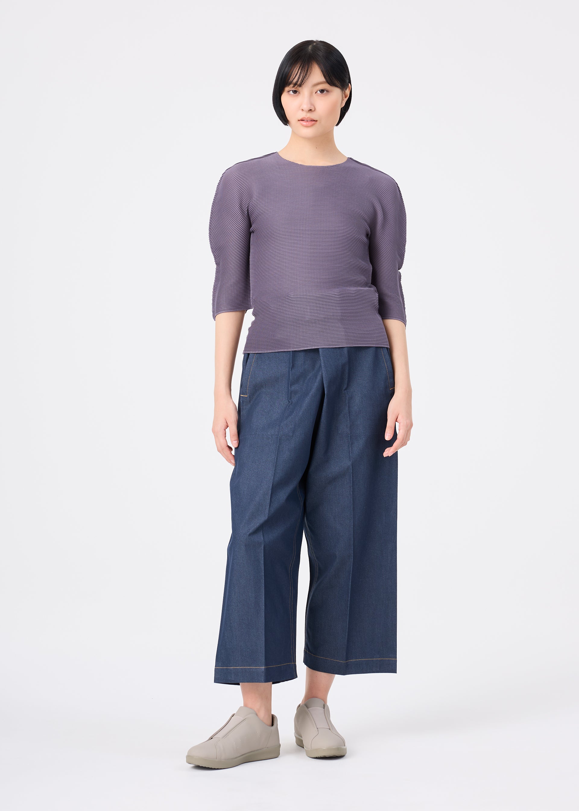 Issey Miyake Stretch Pleats 4 top s 5/8 rukávem