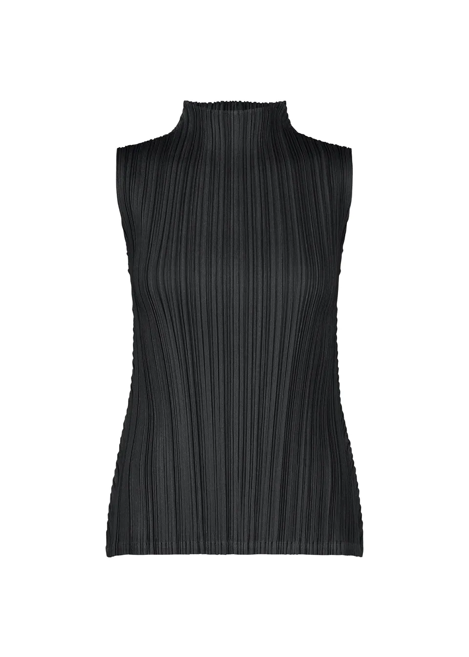 Issey Miyake Mellow Pleats top černý bez rukávů
