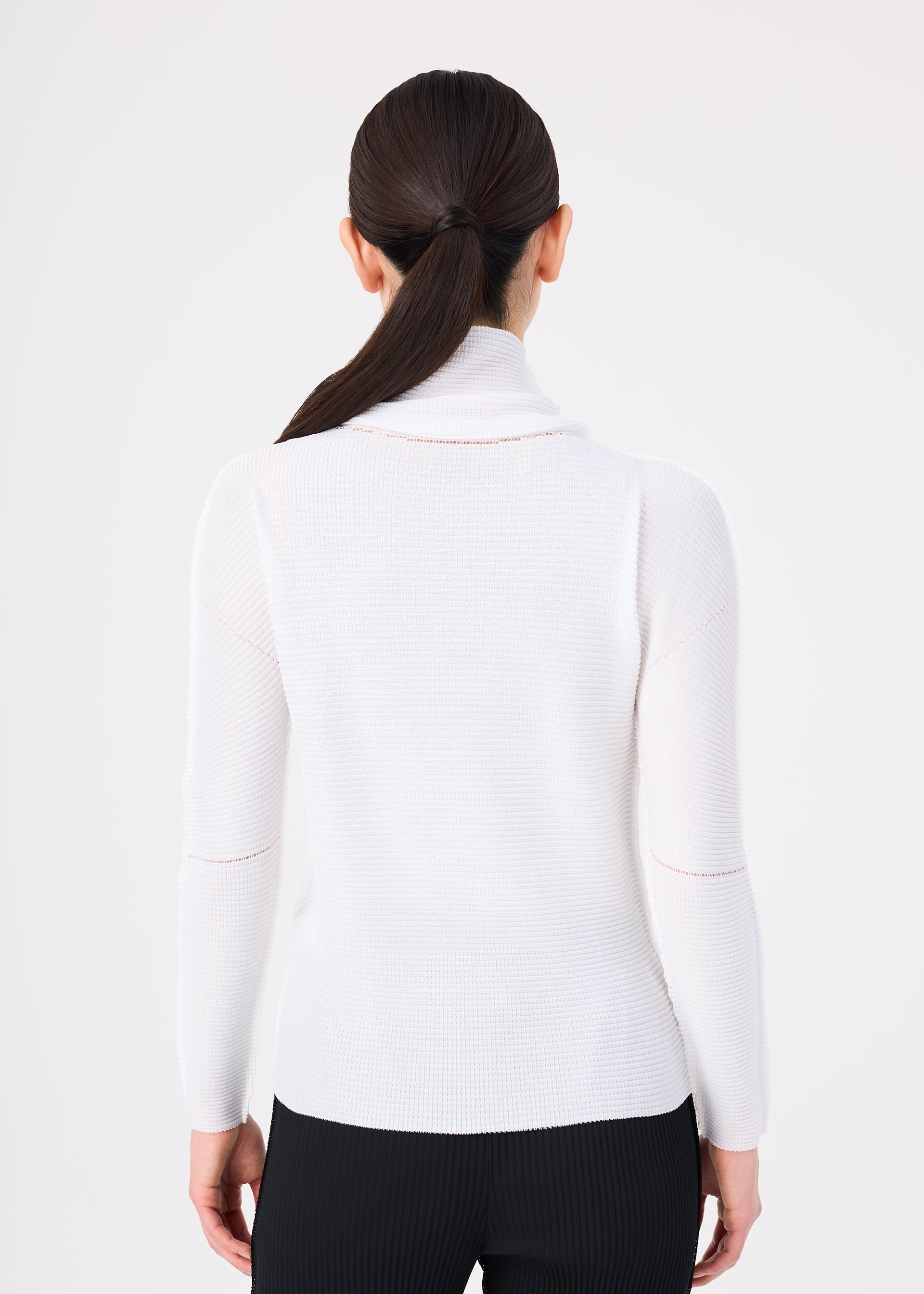 Issey Miyake Knit Stretch Pleats top černý rolák