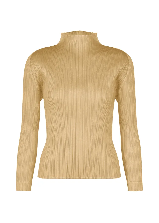 Issey Miyake Monthly Colors October top s rolákem ash beige