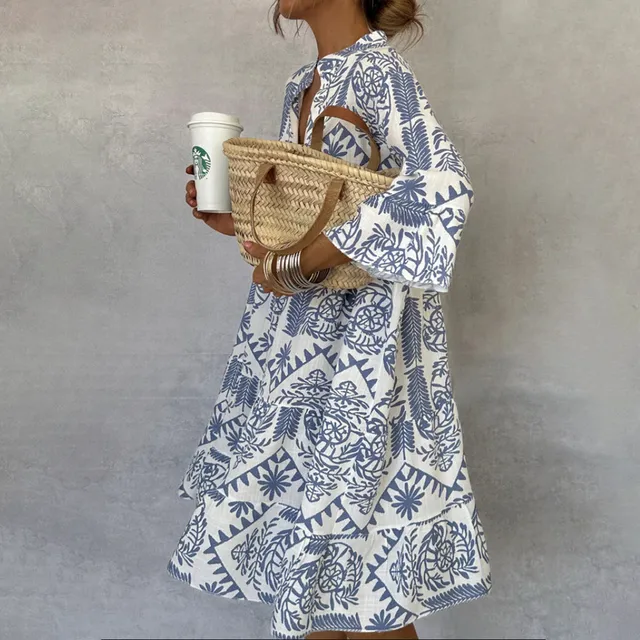 Norielle boho midi šaty vzorované bílé