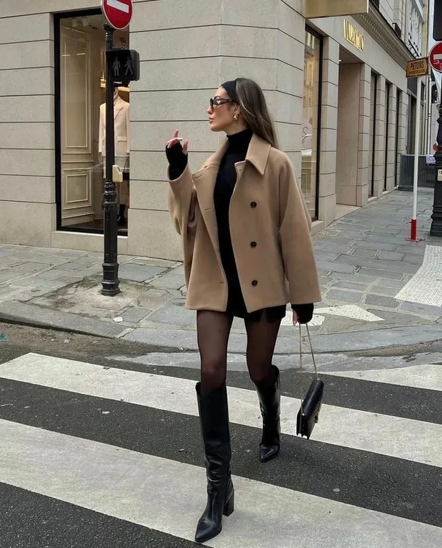 Norielle krátký oversize kabát béžový elegantní