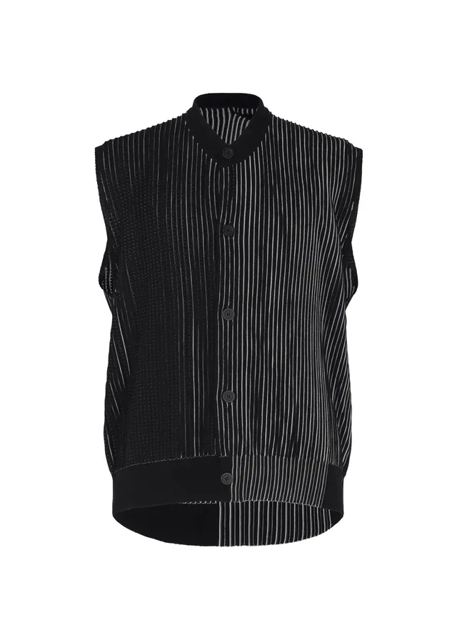 Issey Miyake Homme Plissé In The Shadow Knit vesta černá pletená