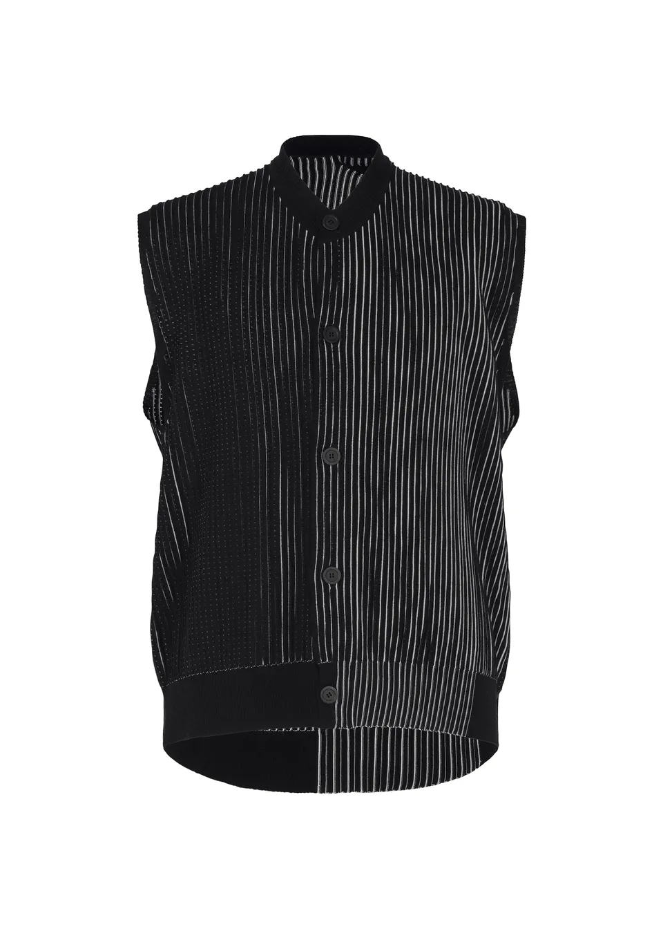 Issey Miyake Homme Plissé In The Shadow Knit vesta černá pletená