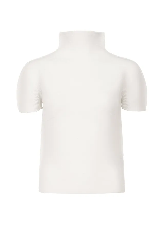 Issey Miyake Stretch Pleats top bílý s límečkem