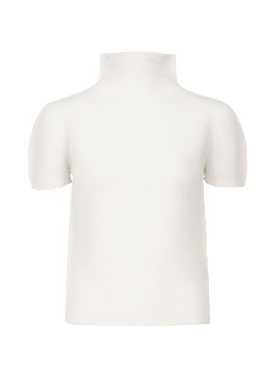 Issey Miyake Stretch Pleats top bílý s límečkem
