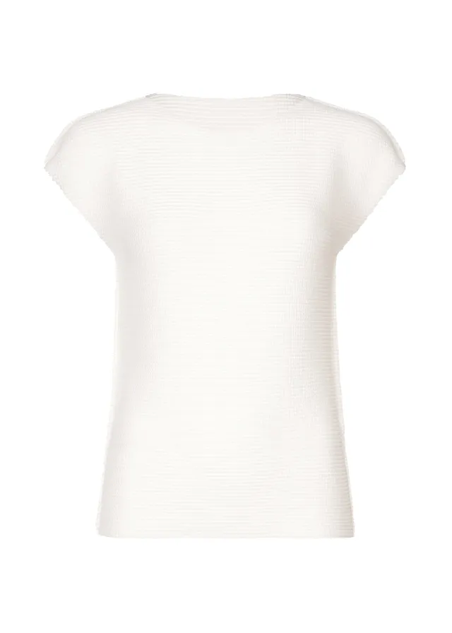 Issey Miyake Knit Stretch Pleats top bílý francouzský rukáv