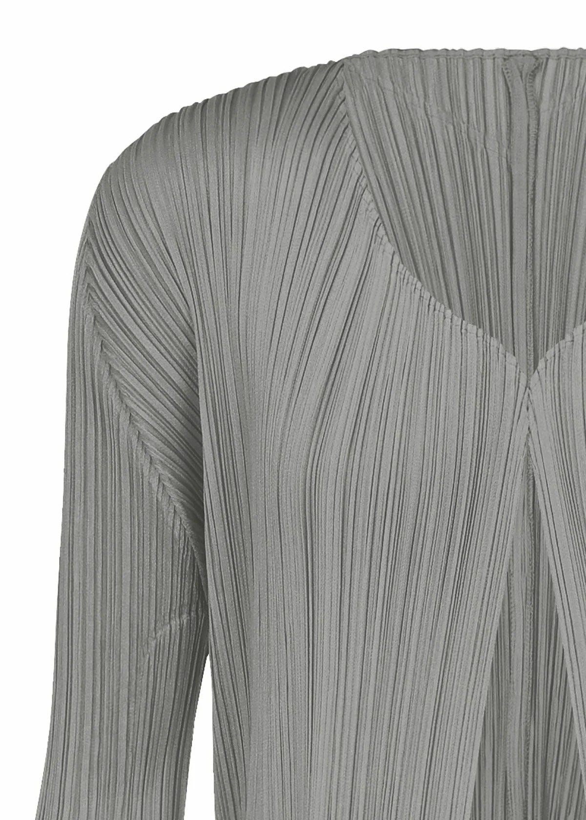 Issey Miyake Basics kardigan světle šedý plisovaný