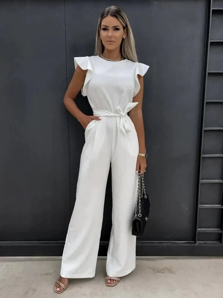 Norielle elegantní dámský overal s volány černá M
