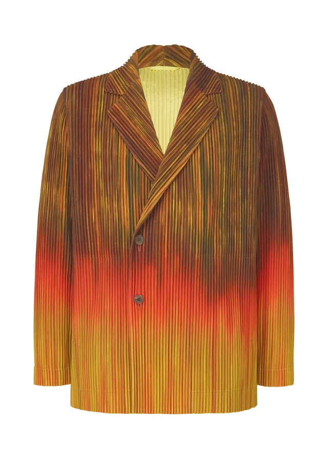 Issey Miyake Paint Brush sako hnědé gradient dvojřadé