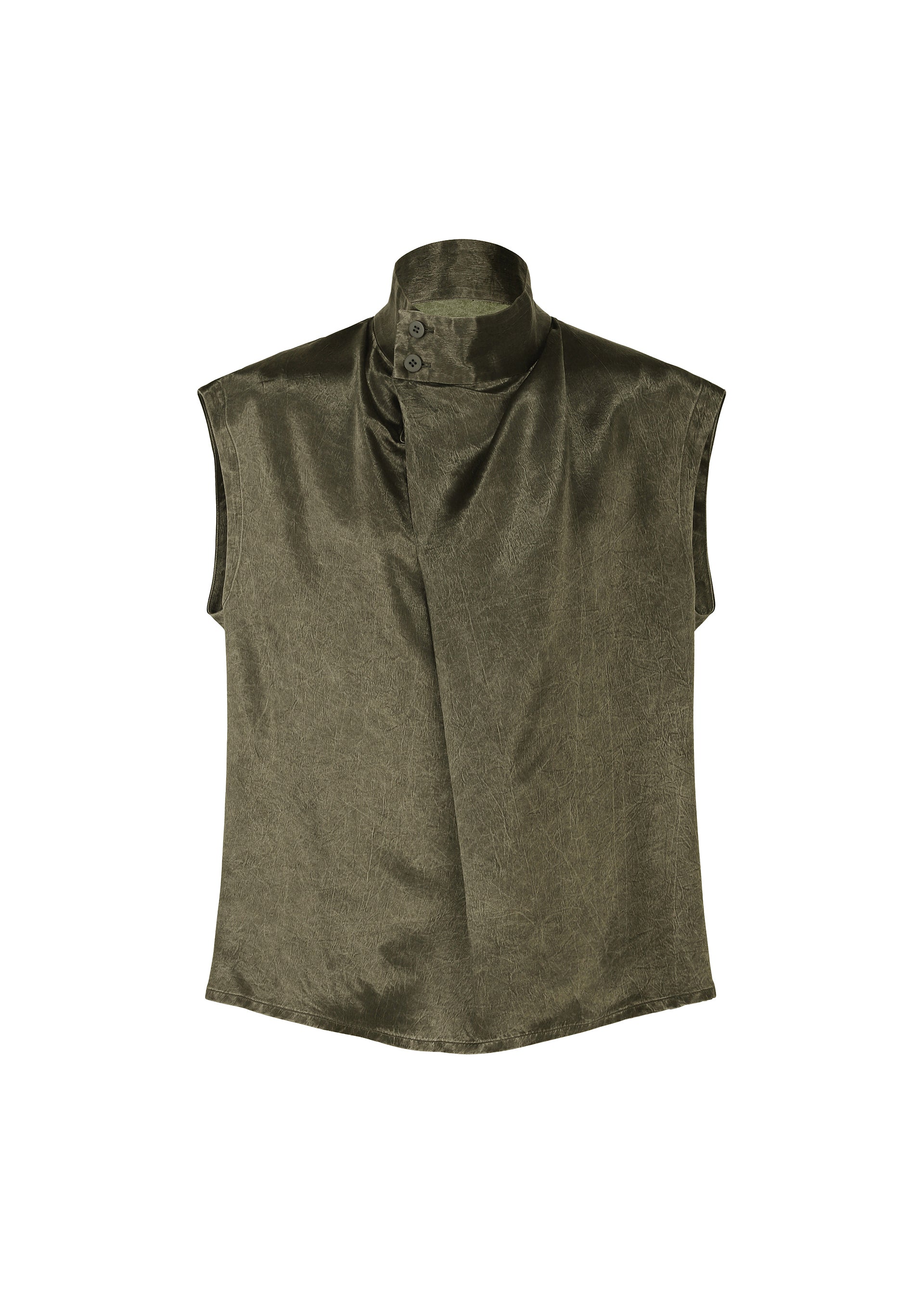 Issey Miyake Satin Wash vesta charcoal gray acetátová