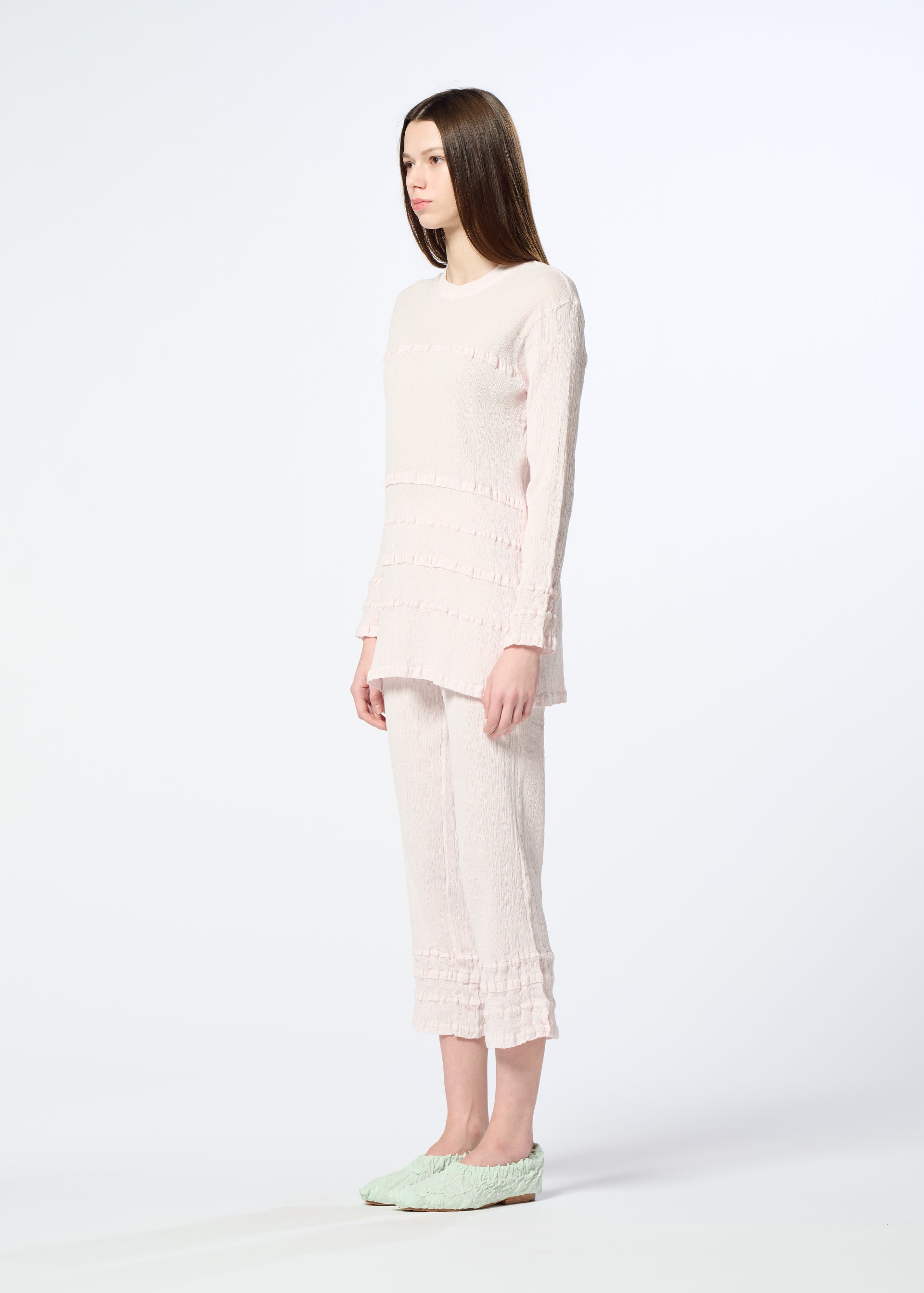 Issey Miyake Kyo Chijimi Tsuchikabe top black bavlněný