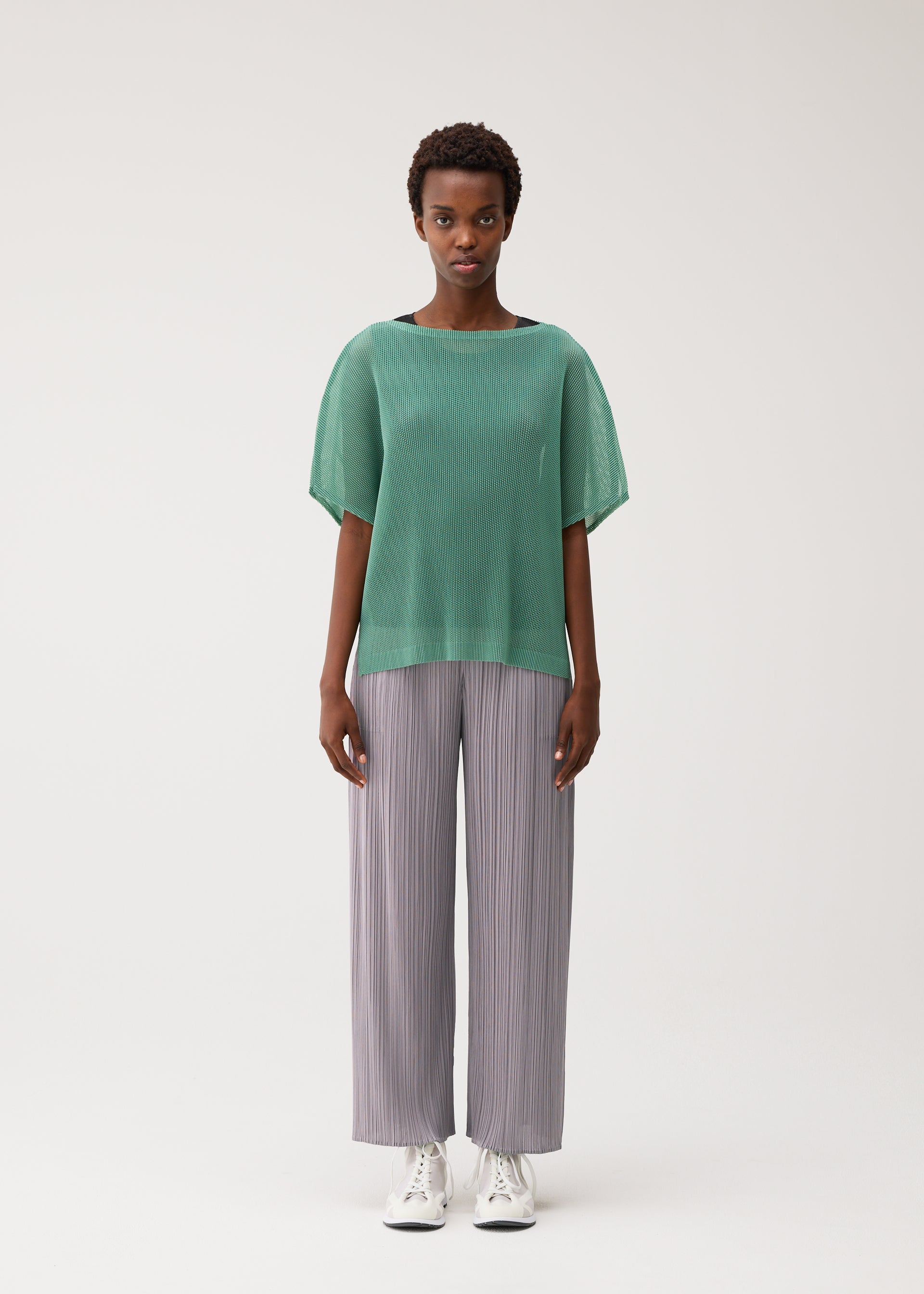 Issey Miyake Tatami August top Off White síťovaný