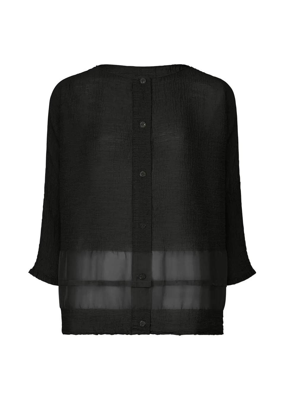 Issey Miyake Sheer See-Through Crepe kardigan černý