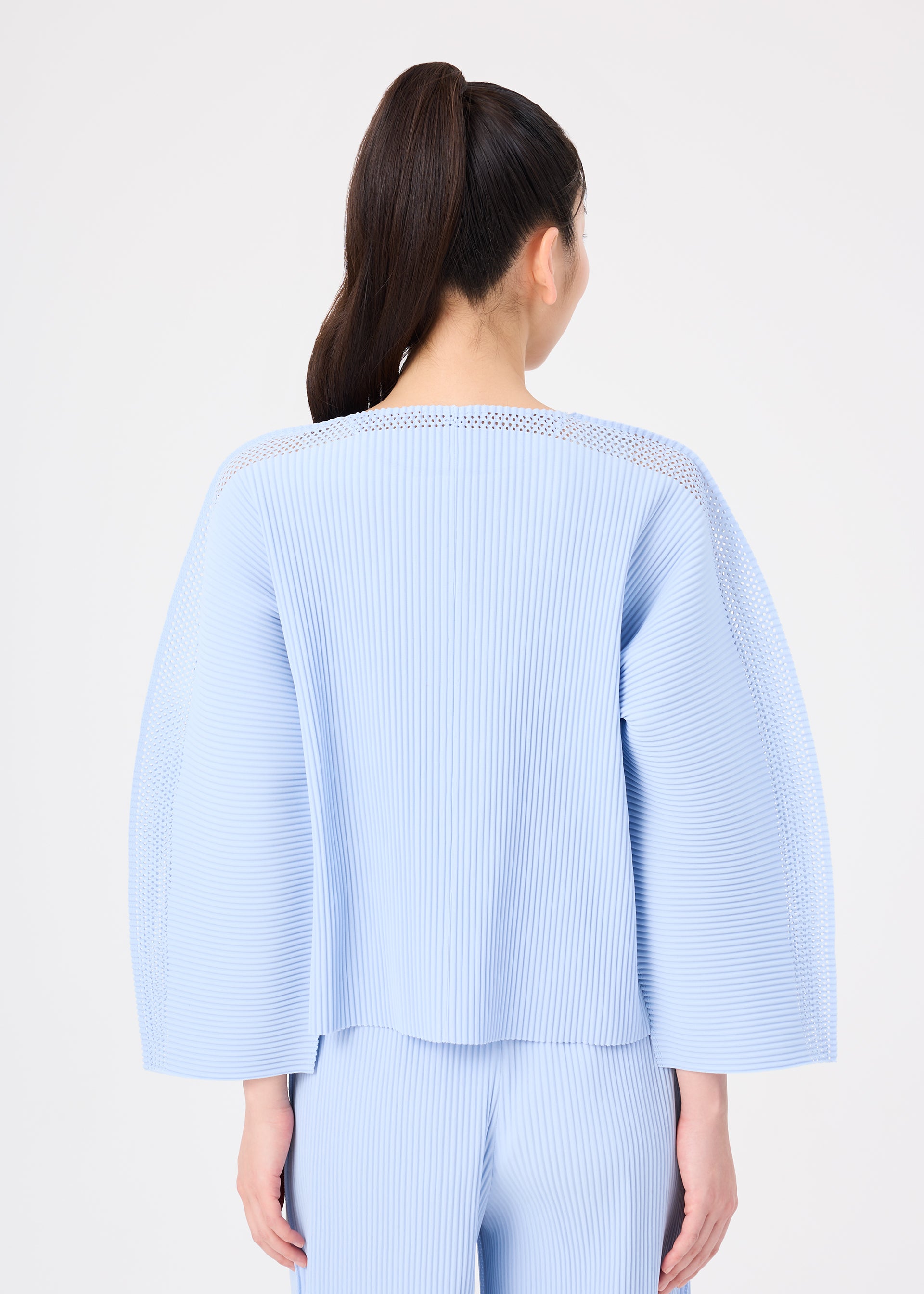 Issey Miyake Mesh Pleats kardigan černý