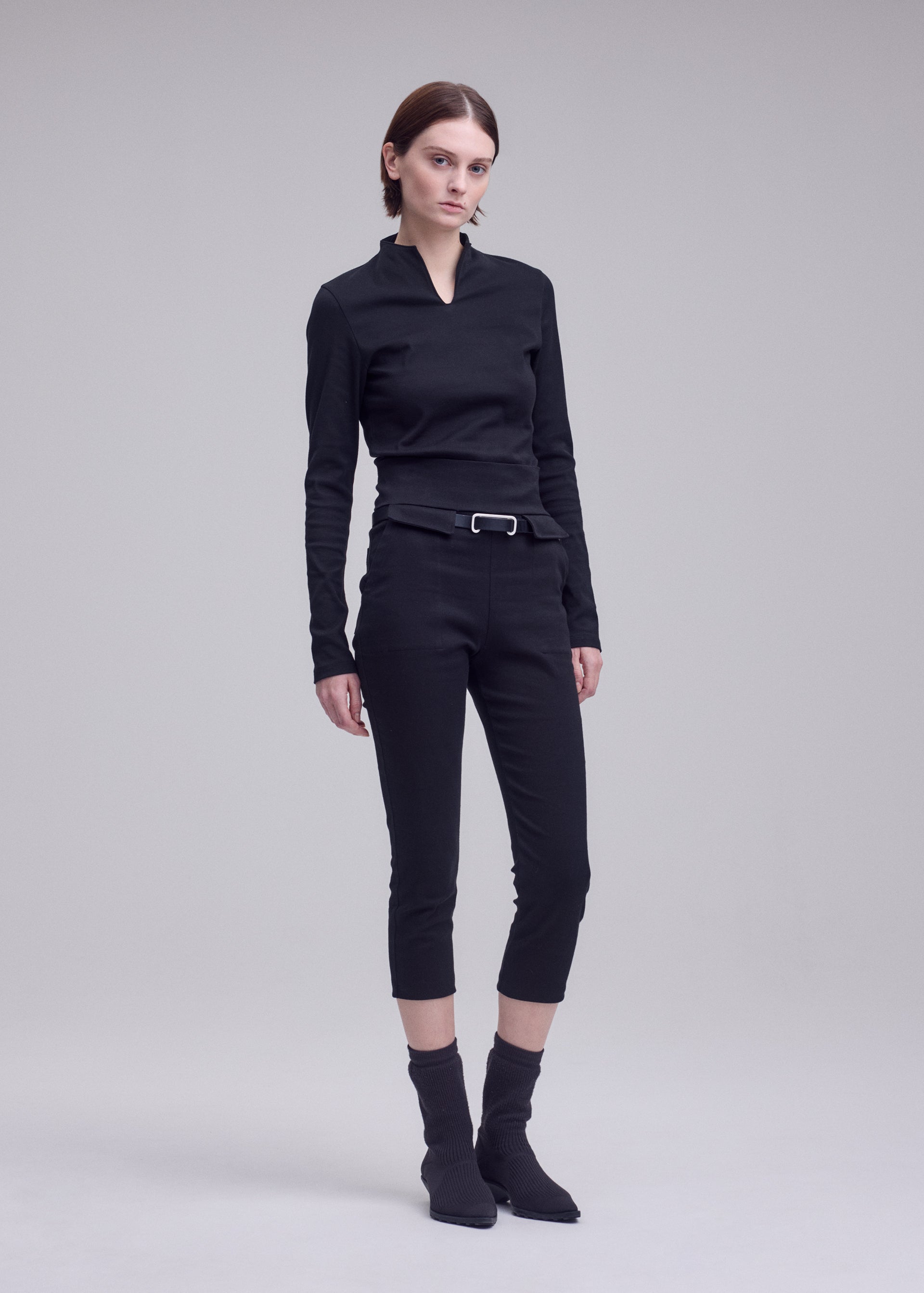 Issey Miyake Extension Cotton capri kalhoty off-white strečové