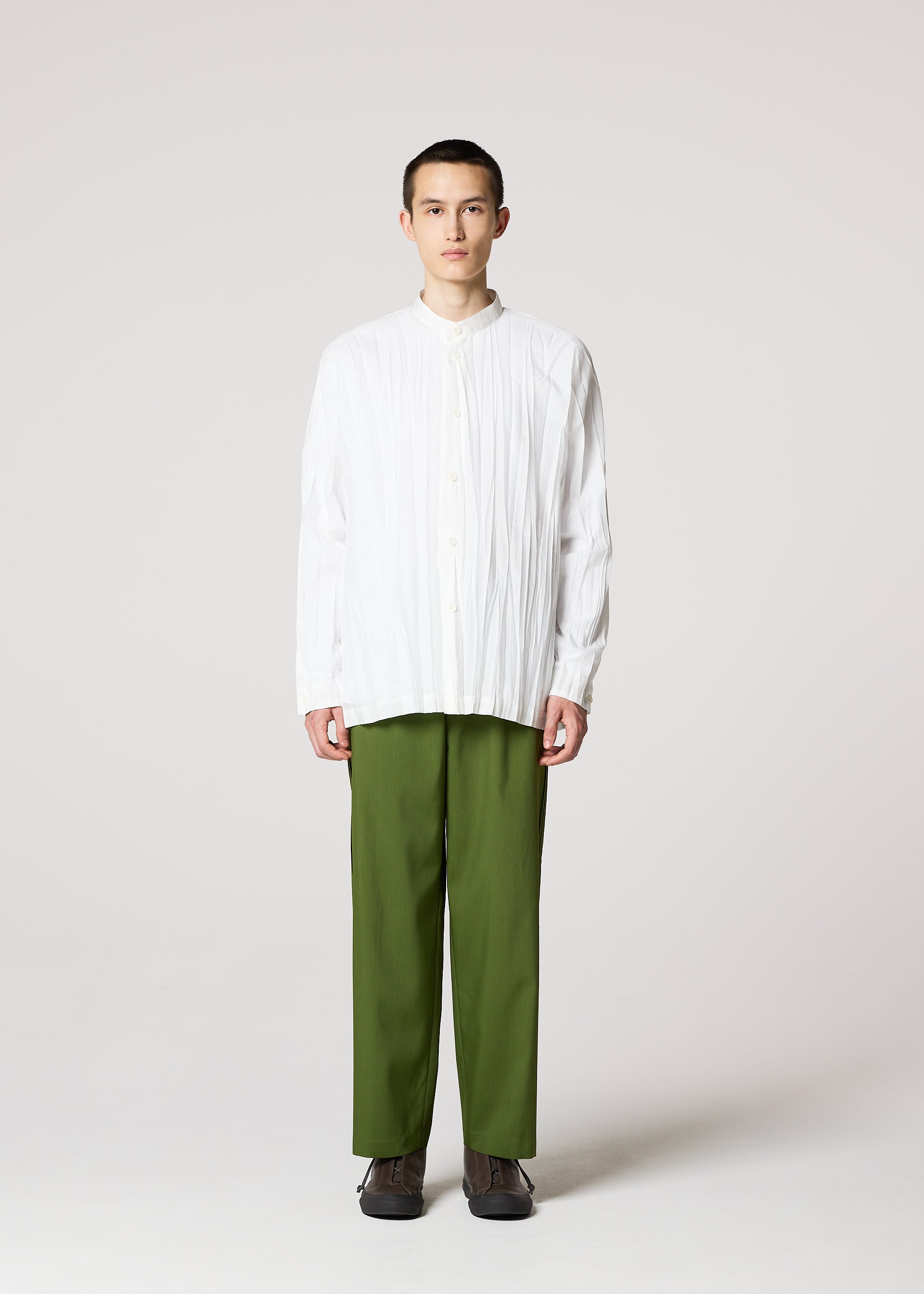 Issey Miyake IM Men Wrinkle Shirt košile off-white recyklovaná