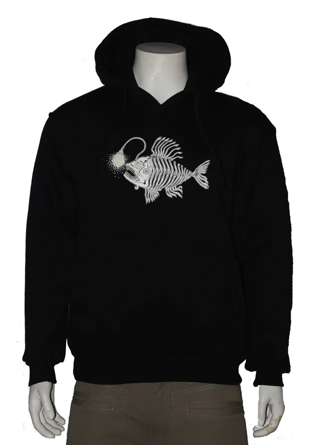 Alien DNA Lantern Fish mikina svítící s kapucí