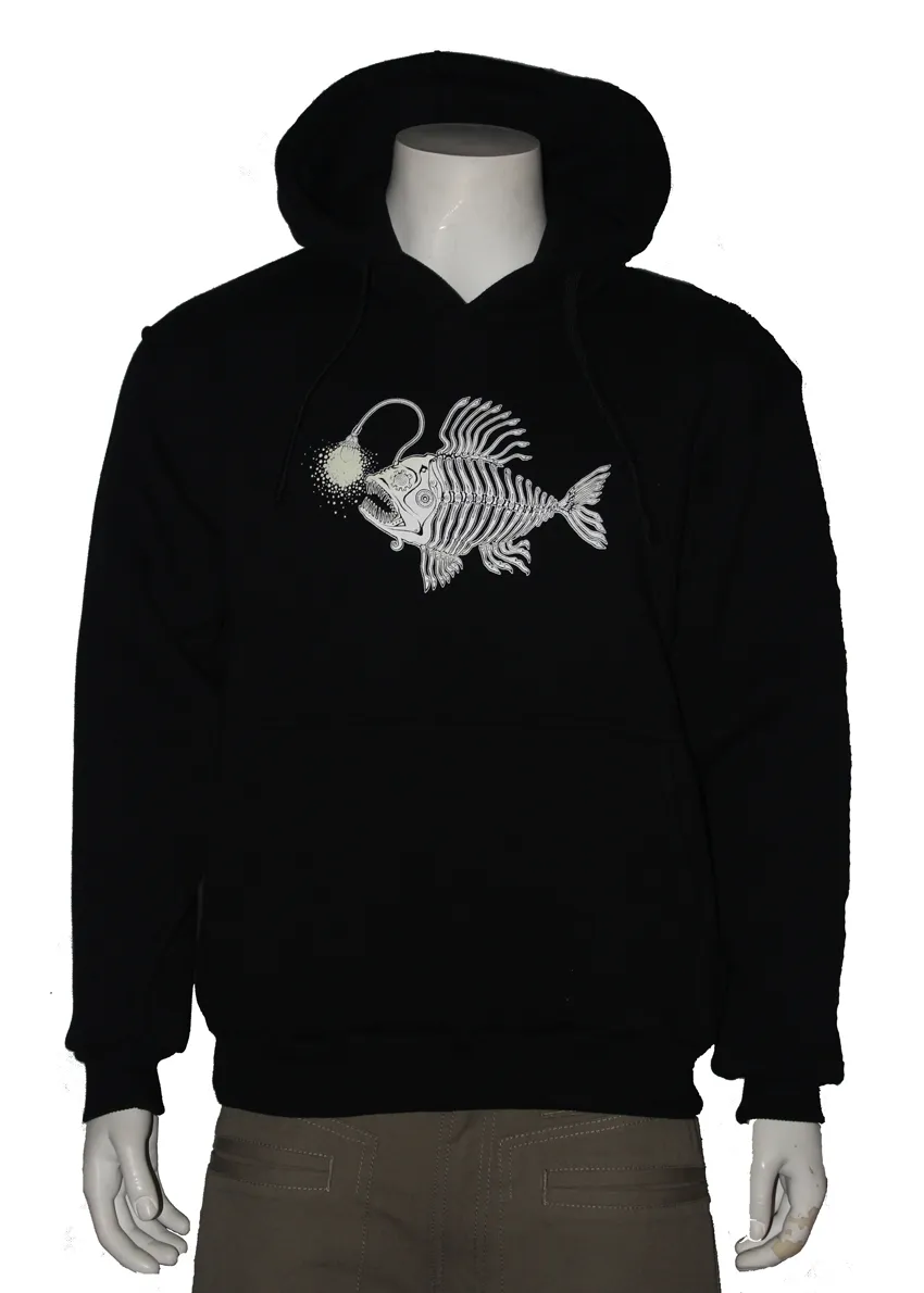 Alien DNA Lantern Fish mikina svítící s kapucí