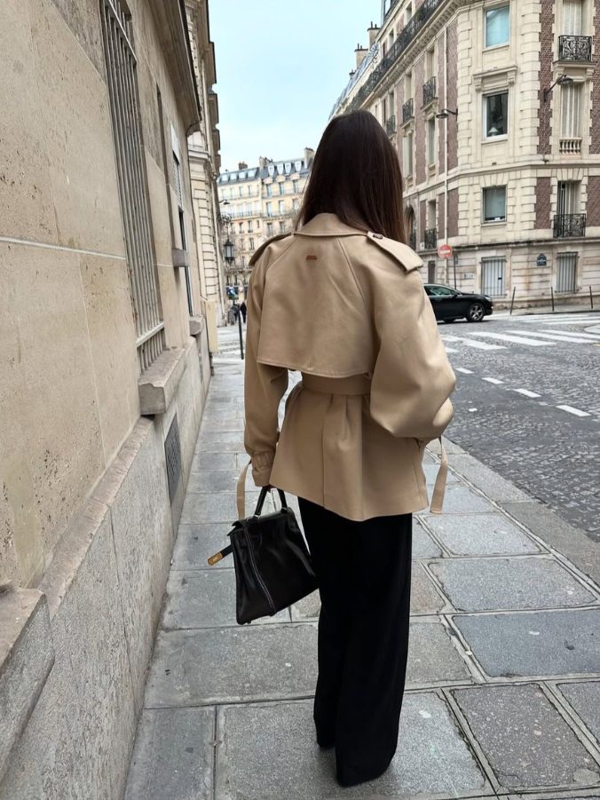 Norielle krátký trenčkot s páskem khaki