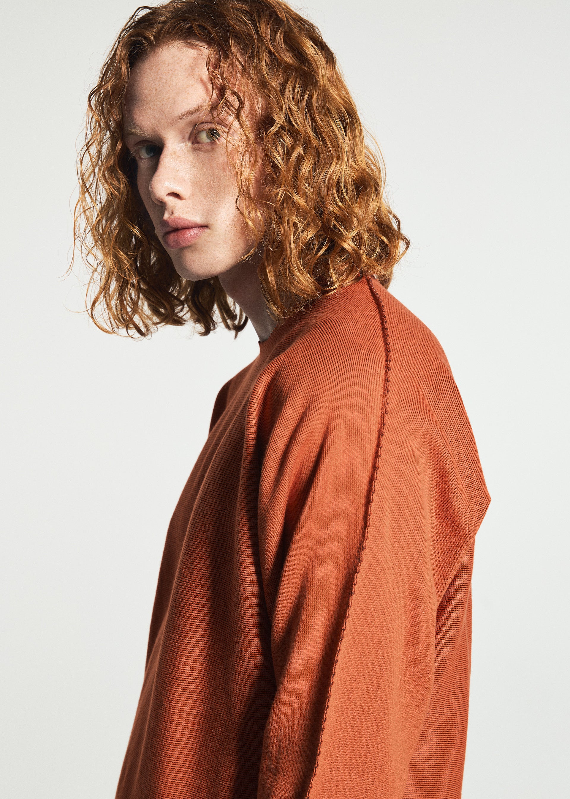 Issey Miyake Type-A 001-1 pletený top oranžový vel. 2