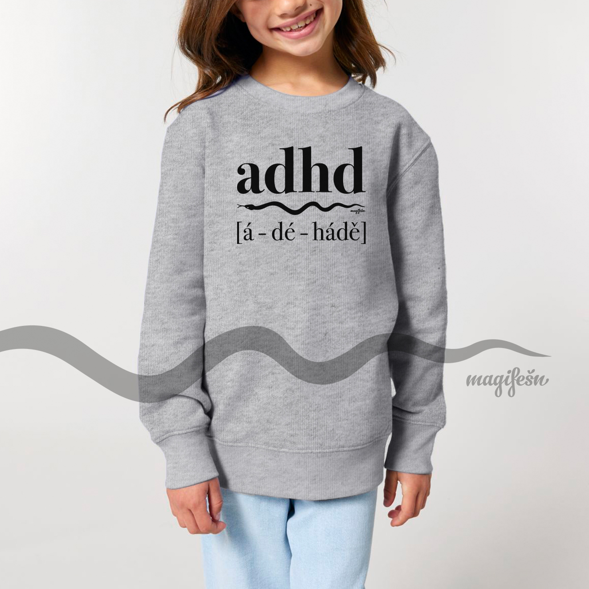 Magifešn KIDS mikina AD hádě biobavlna