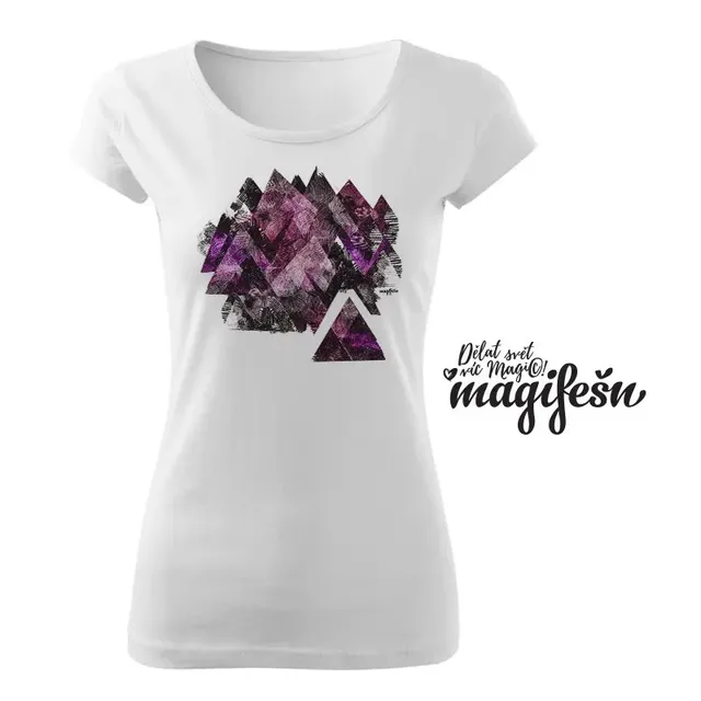 Magifešn XX Hory tričko Magenta biobavlna