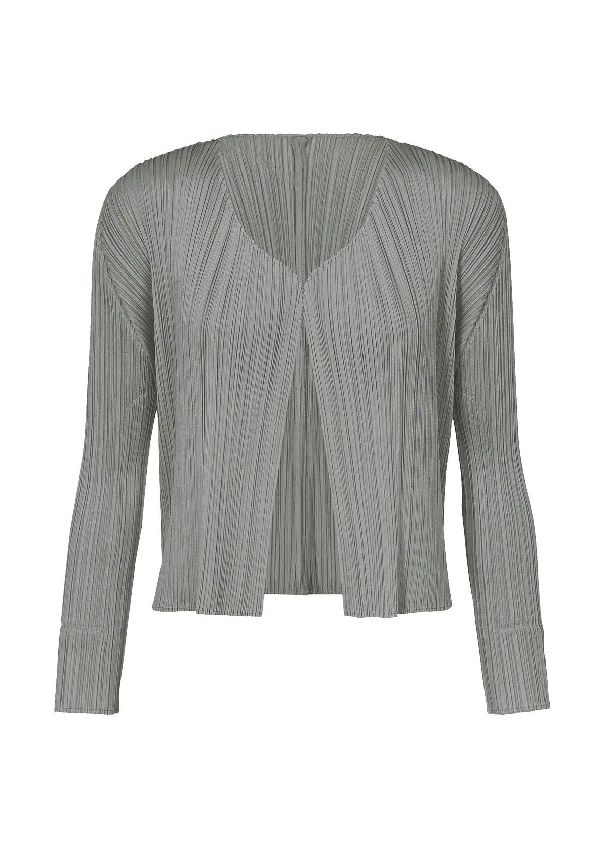 Issey Miyake Basics kardigan světle šedý plisovaný