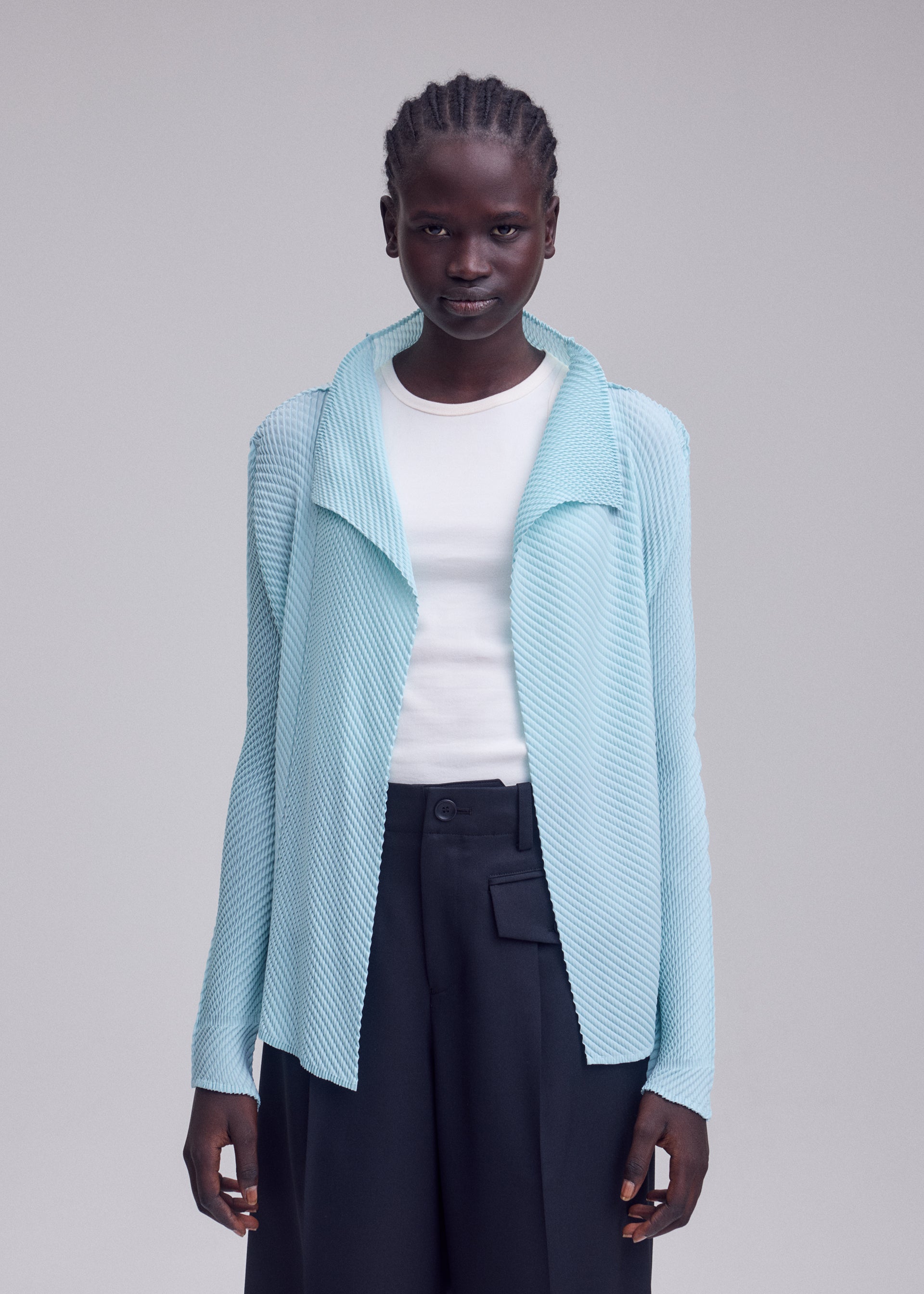 Issey Miyake Misty Pleats IM63FJ143 kardigan černý vel. 2 splývavý