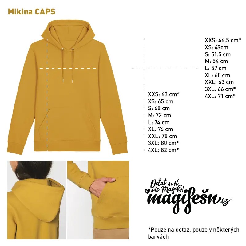 Magifešn CAPS mikina Kapradiny černá biobavlněná