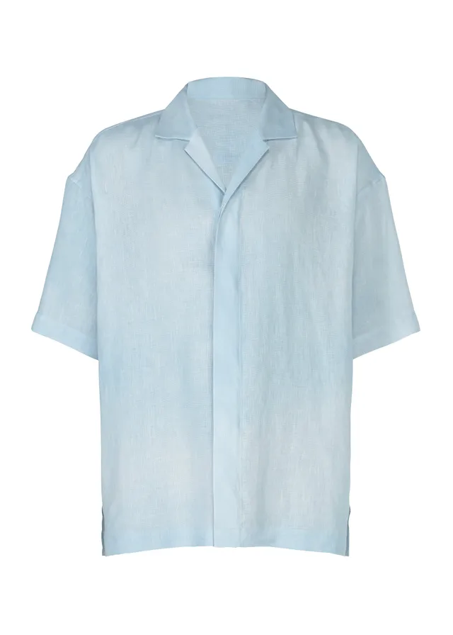Issey Miyake Floating Linen pánská košile blue lněná