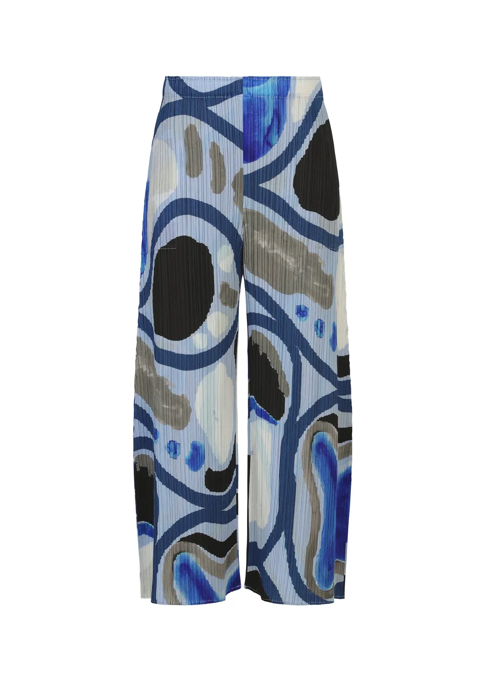 Issey Miyake Pleats Please Roll kalhotyširoké světle modré plisované