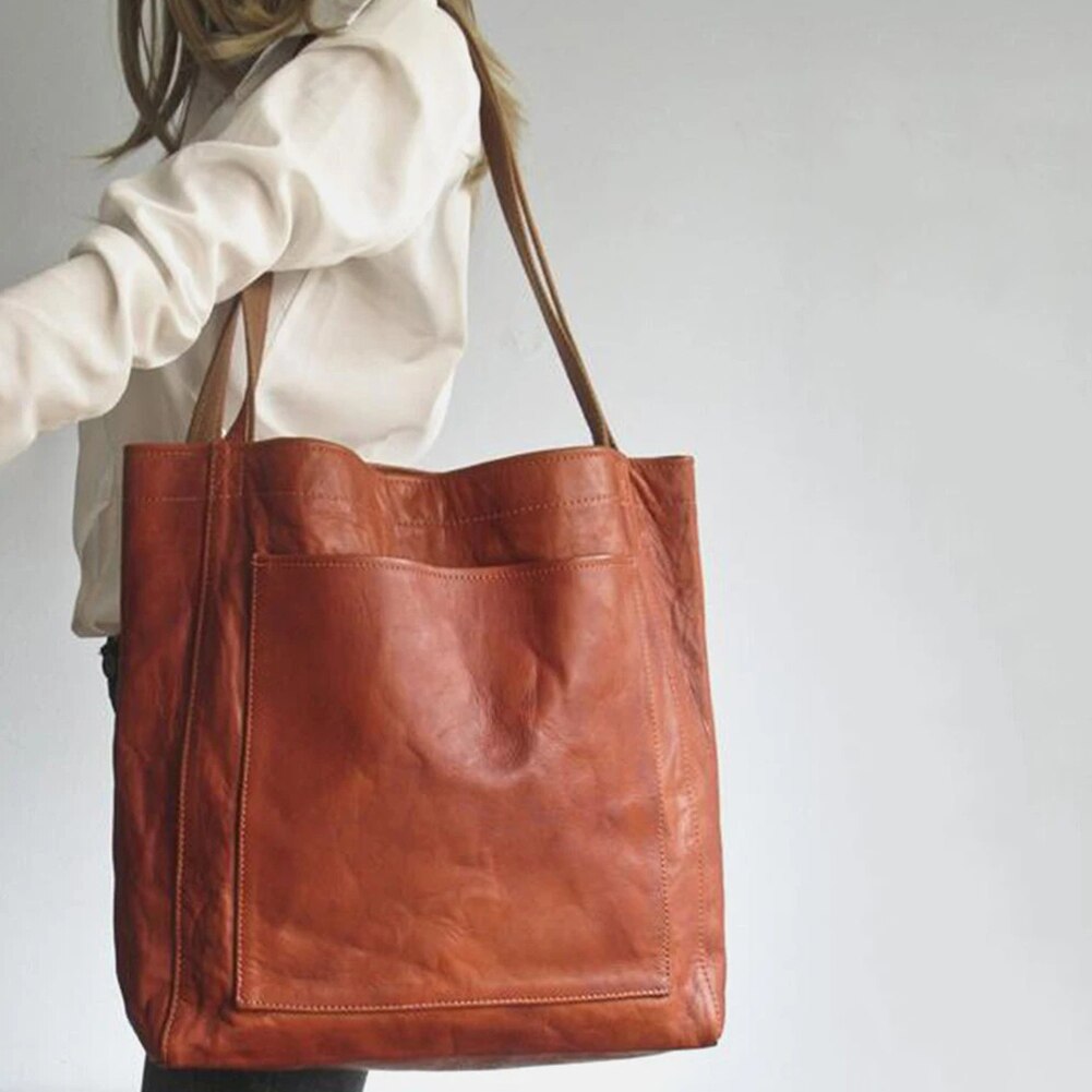Norielle velká hnědá kabelka shopper na rameno