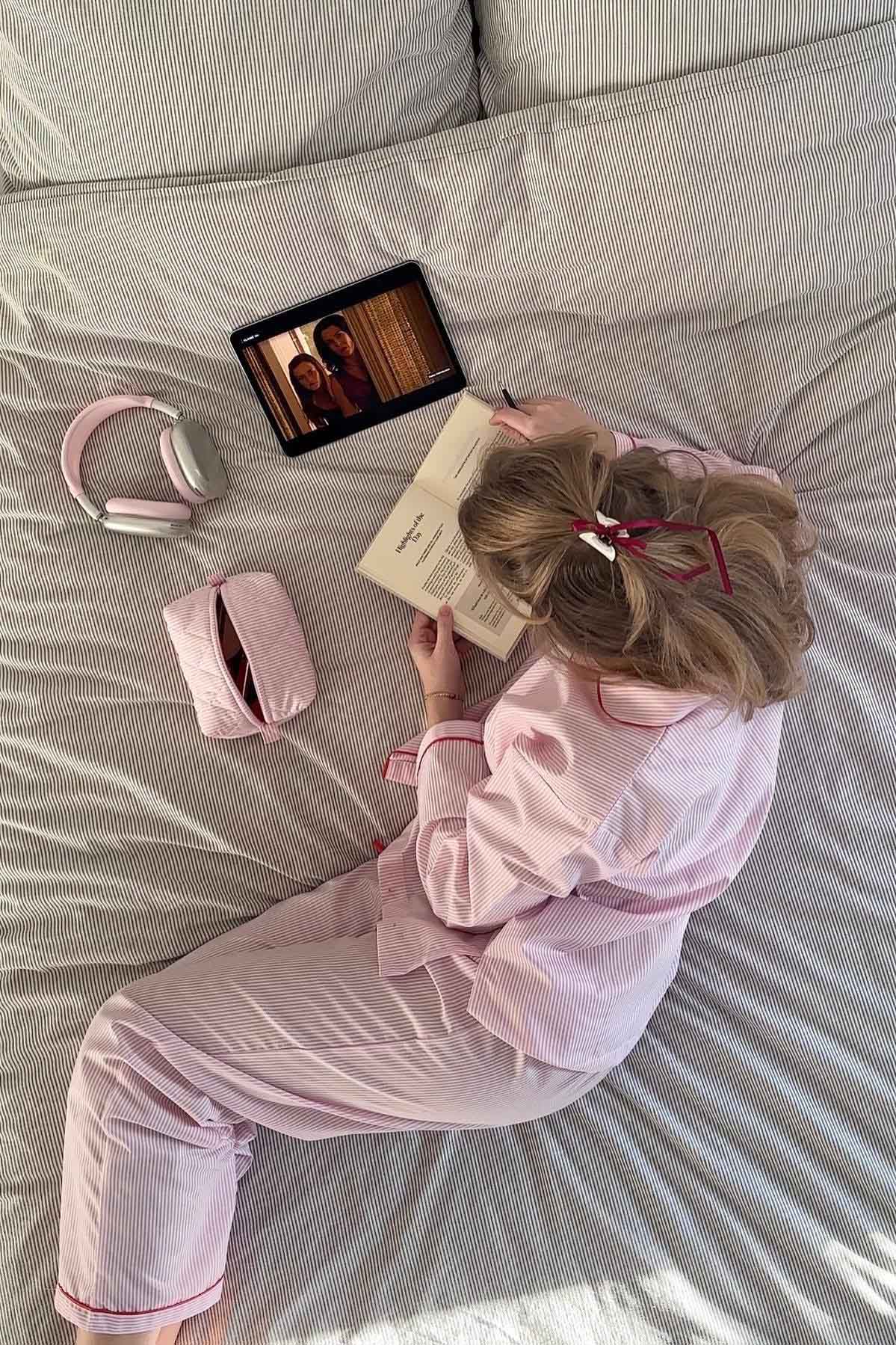 Norielle Satin pyžamo růžové S se srdíčky