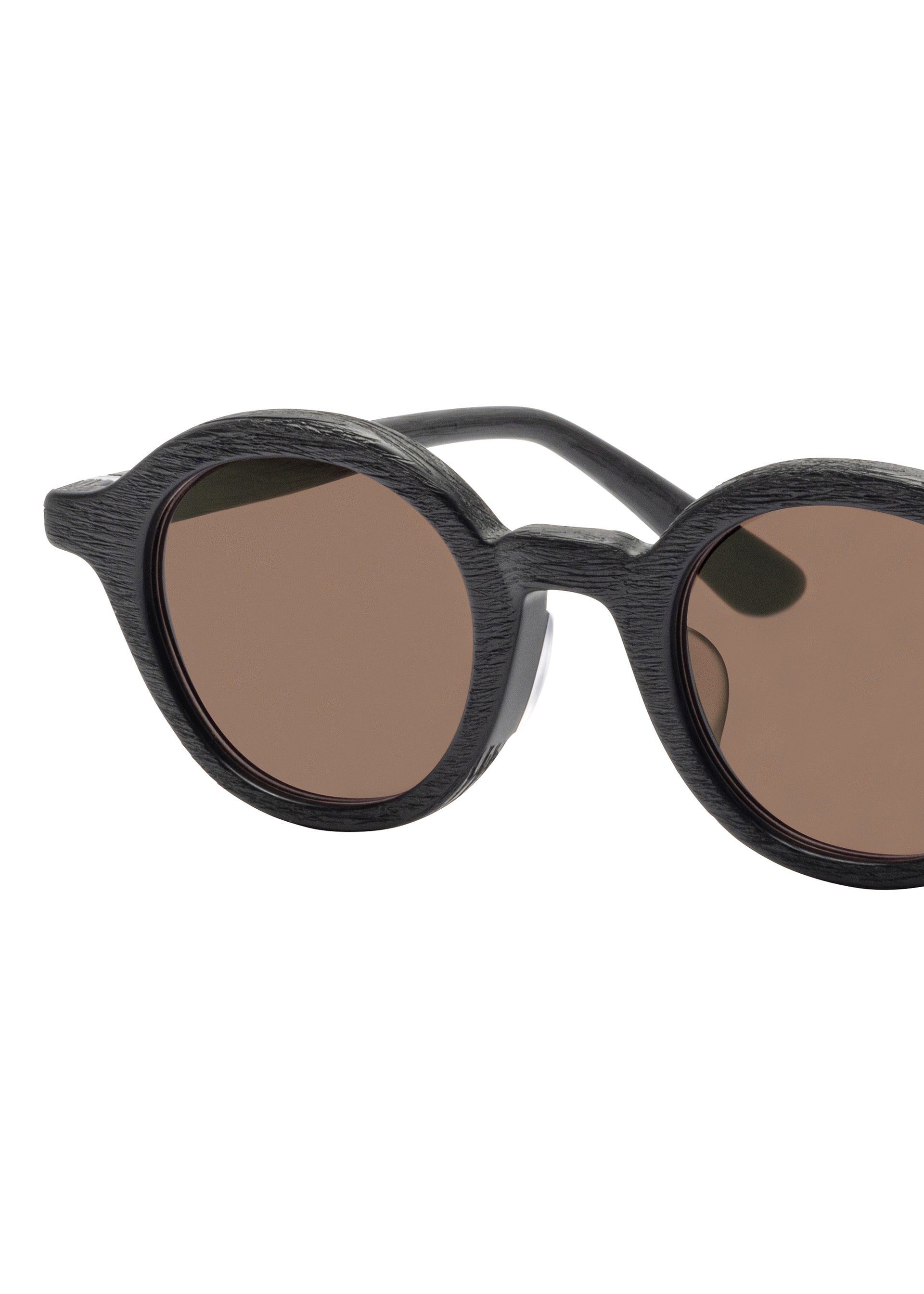 Issey Miyake Eyes Wood-Round sluneční brýle dřevěný efekt