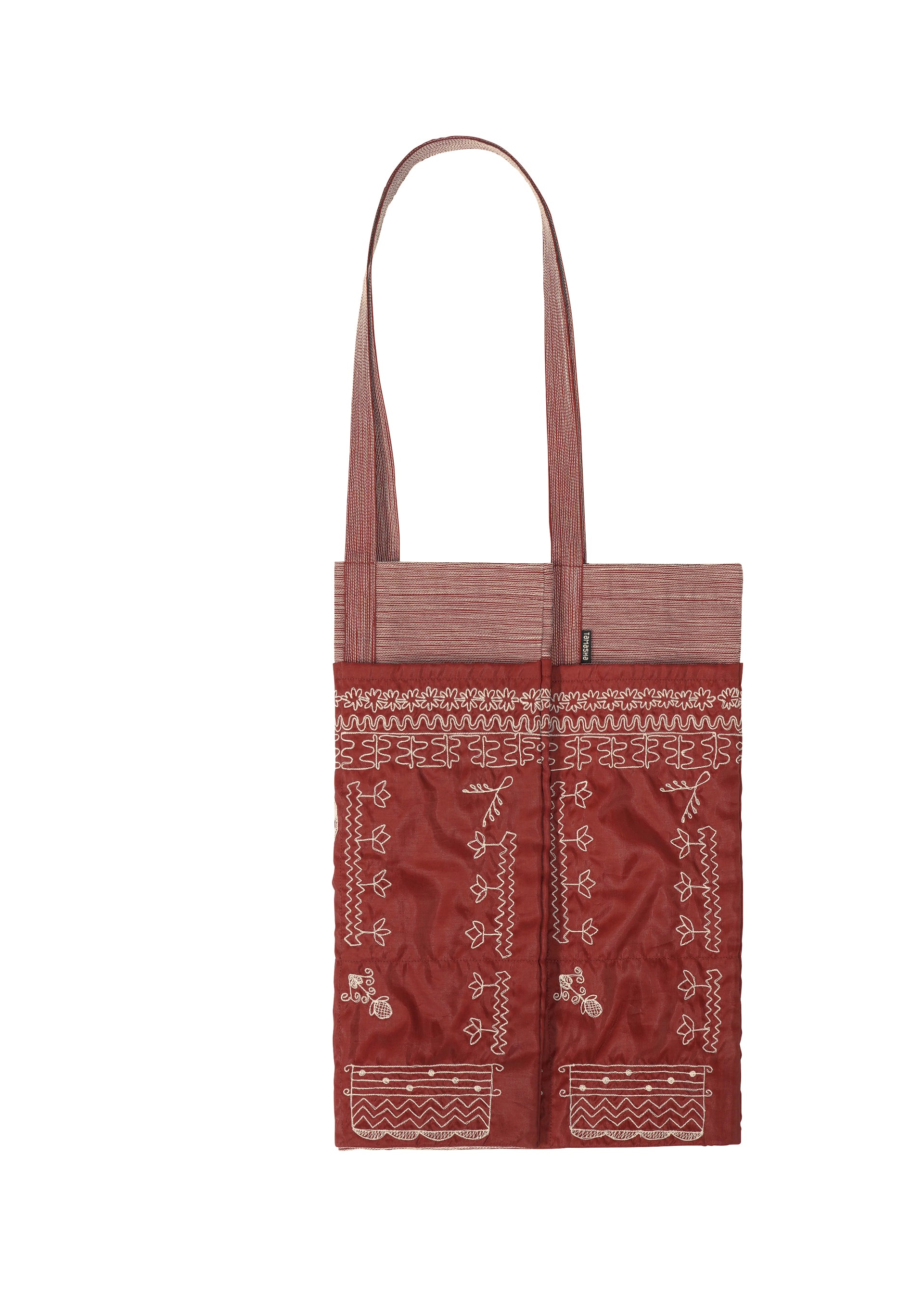 HaaT Issey Miyake Pocket Tote taška šedá s výšivkou