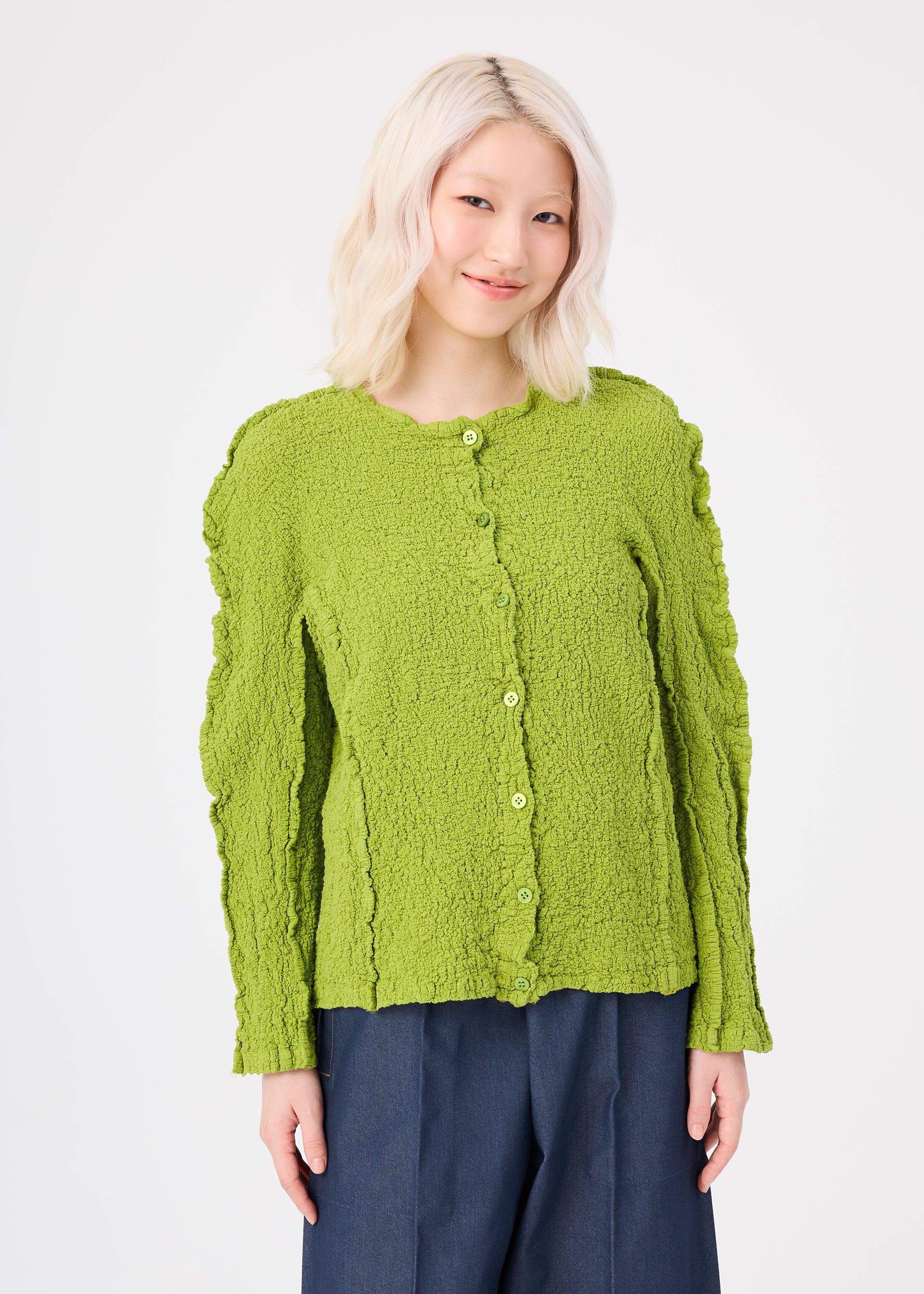 Issey Miyake Round Cauliflower kardigan taupe