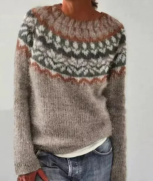Norielle Fair Isle pletený svetr žlutá lodičkový výstřih
