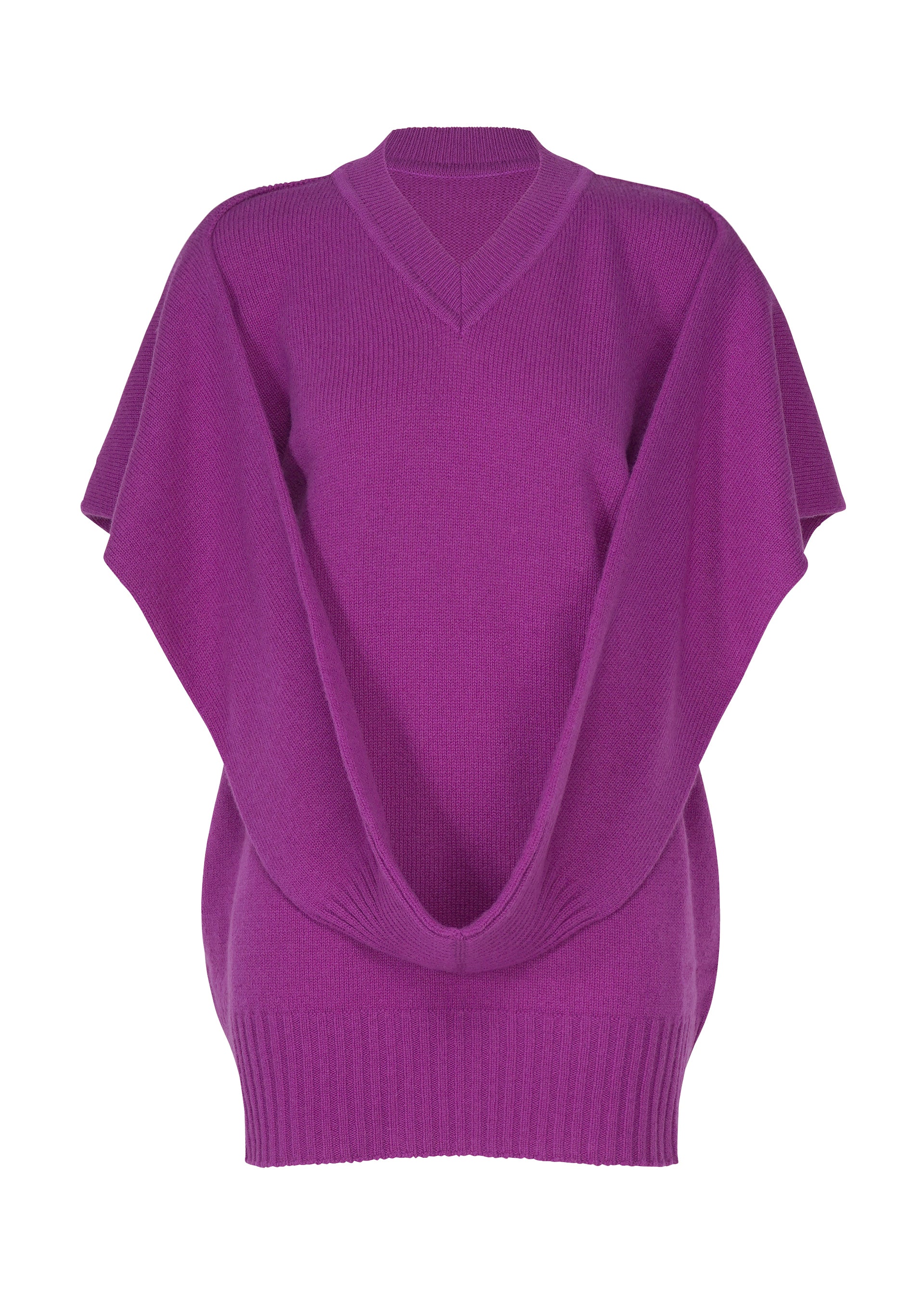 Issey Miyake O Knit vesta černá vlněná