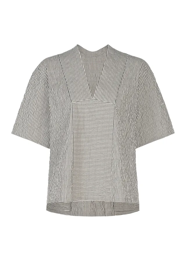 Issey Miyake Ripple Stripe top bílý strečový