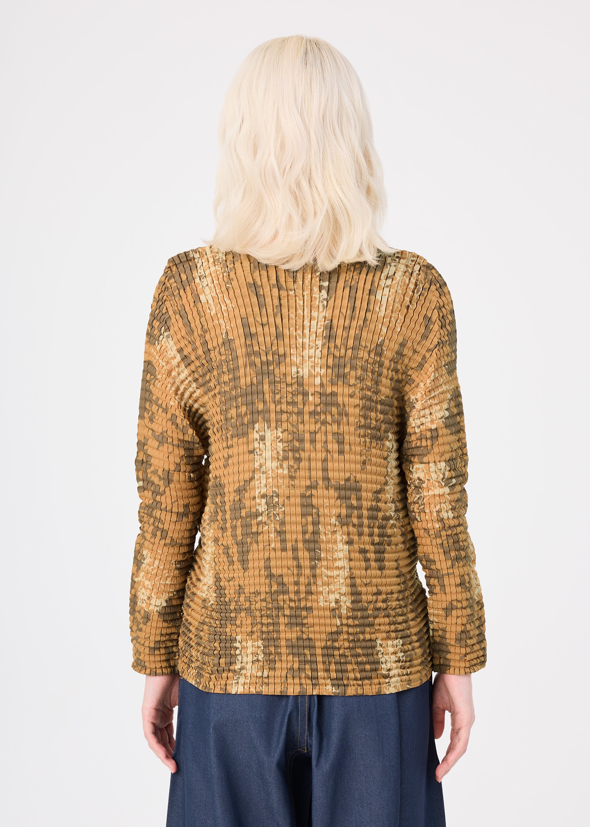 Issey Miyake Leaf Pleats Shirt top zelený