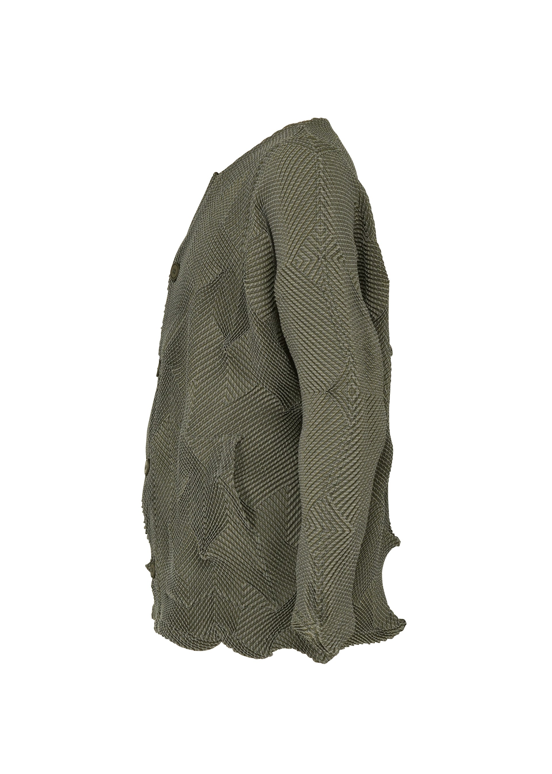 Issey Miyake Type-O 010-1 kardigan šedý vzorovaný