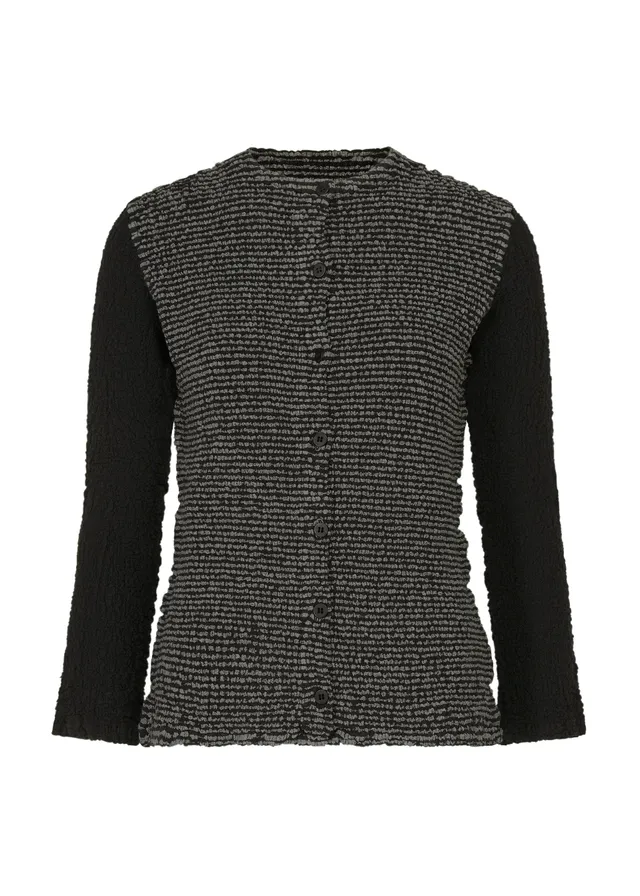 Issey Miyake Stripe Cauliflower cardigan černý proužky